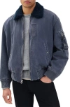 Rag & Bone B-15 Denim Bomber Jacket In Blue
