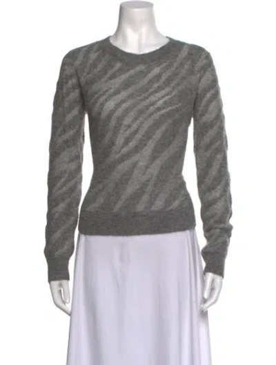 Pre-owned Rag & Bone Baby Alpaca Animal Print Sweater In Grey