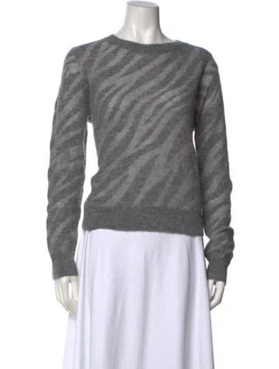 Pre-owned Rag & Bone Baby Alpaca Animal Print Sweater W/ Tags In Grey