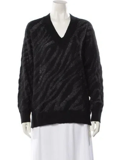 Pre-owned Rag & Bone Baby Alpaca Printed Sweater In Black