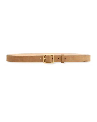 Rag & Bone Women's Baby Suede Boyfriend Belt In Camel