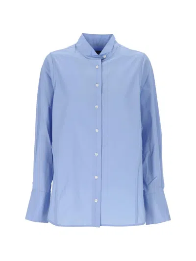 Rag & Bone Back-pleat Button-down Shirt In Blue