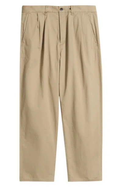 Rag & Bone Baggy Pleated Twill Chinos In Brown