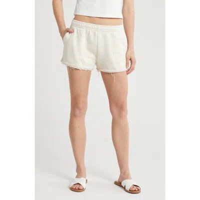 Rag & Bone Blanket Stitch Terry Sweat Shorts In White