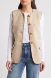 Rag & Bone Bartlet Cotton Blend Metallic Tweed Vest In Nude