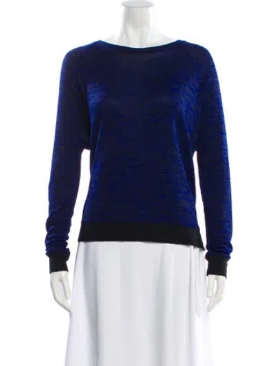 Pre-owned Rag & Bone Bateau Neckline Sweater In Blue