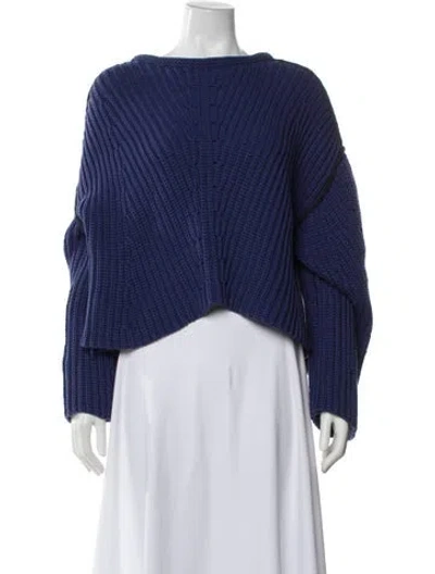 Pre-owned Rag & Bone Bateau Neckline Sweater In Blue