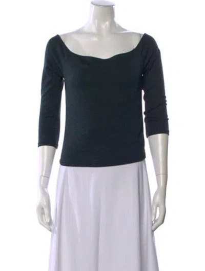 Pre-owned Rag & Bone Bateau Neckline Sweater In Green