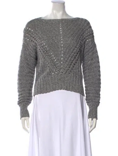 Pre-owned Rag & Bone Bateau Neckline Sweater In Grey