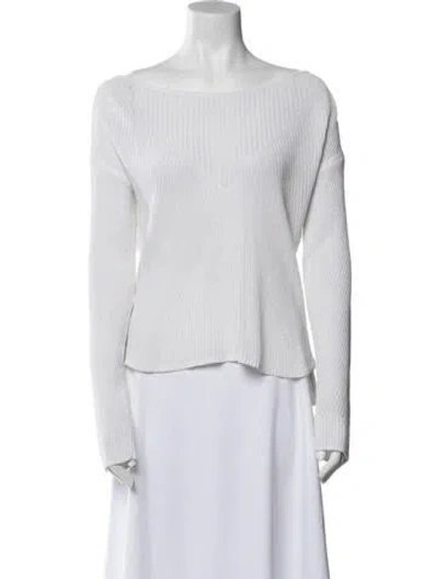 Pre-owned Rag & Bone Bateau Neckline Sweater In White