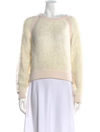 Pre-owned Rag & Bone Bateau Neckline Sweater In White