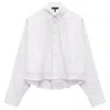Rag & Bone Beatrice Cropped Combo Shirt In White