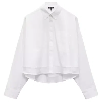 Rag & Bone Beatrice Cropped Combo Shirt In White