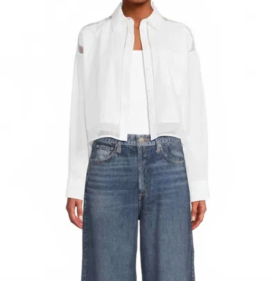 Rag & Bone Beatrice Cropped Poplin Organza Shirt In White