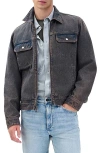 Rag & Bone Beau Infuse Denim Zip Trucker Jacket In Black