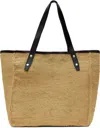 Rag & Bone Beige Daily Leather-trimmed Straw Tote In Ntrlblk