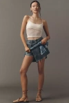 Rag & Bone Belina Wrap Denim Skort In Blue