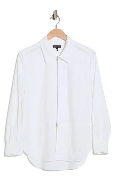 Rag & Bone Bella Long Sleeve Poplin Shirt In White