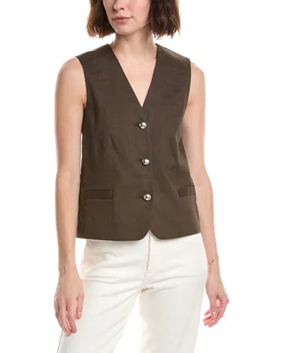 Rag & Bone Belle Linen-blend Vest In Green