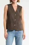 Rag & Bone Belle Three Button Vest In Brown