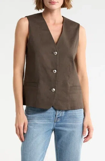 Rag & Bone Belle Three Button Vest In Brown