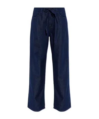 Rag & Bone Phoebe Drawstring-waist Wide-leg Jeans In Blue