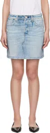 Rag & Bone Miramar Ponte Printed Stretch-jersey Mini Skirt In Blue
