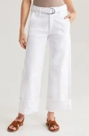 Rag & Bone Andi High-rise Wide-leg Ankle Jeans With Belt In White
