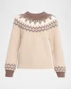 Rag & Bone Beth Fairisle Raglan Sweater In Neutral
