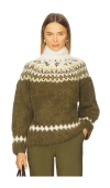 Rag & Bone Beth Oversize Fair Isle Alpaca Blend Turtleneck Sweater In Green
