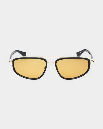 Rag & Bone Bianca Navigator Sunglasses In Black Yellow