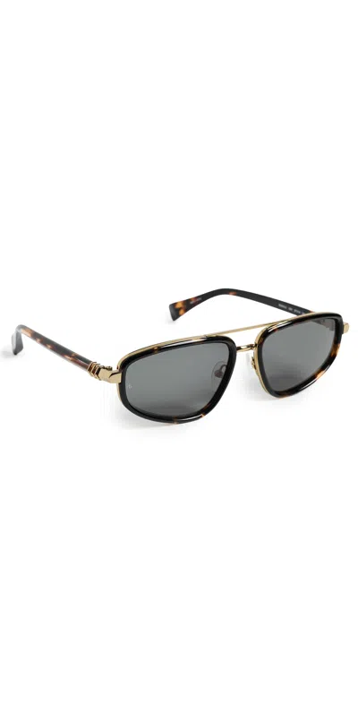 Rag & Bone Bianca Navigator Sunglasses Shiny Milky Classic Tortoise/bronze