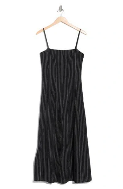 Rag & Bone Bianca Pinstripe Midi Dress In Black
