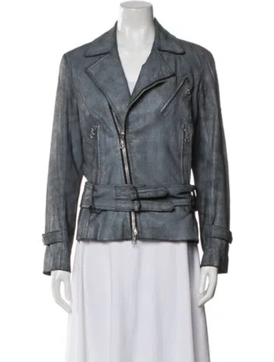 Pre-owned Rag & Bone Biker Jacket In Blue
