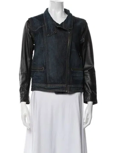 Pre-owned Rag & Bone Biker Jacket In Blue