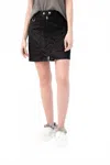 Rag & Bone Biker Mini Skirt In Zebra Print In Black