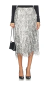 Rag & Bone Billie Sequin Midi Skirt Gnmt In Silver