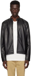 Rag & Bone Black Archive Café Racer Leather Jacket In Black