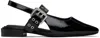 Rag & Bone Black Astra Leather Slingback Ballerina Flats In Blkpatent