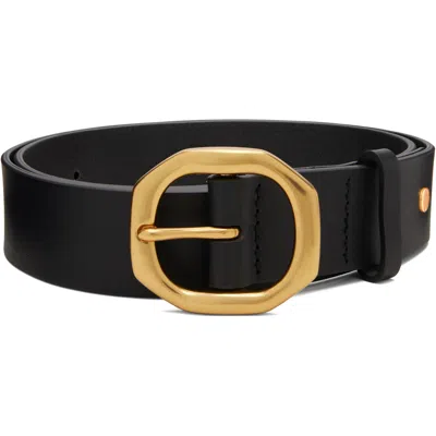 Rag & Bone Black Audrey Leather Belt In Transparent