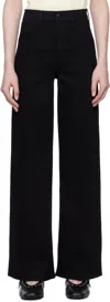 Rag & Bone Black Epic Hadley Wide-leg Jeans In Black