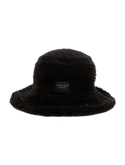 Pre-owned Rag & Bone Black Faux Fur  Bucket Hat