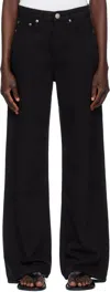 Rag & Bone Black Featherweight Logan Wide-leg Jean