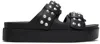 Rag & Bone Geo Stud Leather Dual-band Slide Sandals In Blk
