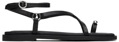 Rag & Bone Black Geo Toe Ring Sandals
