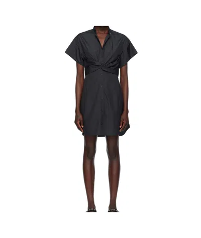 RAG & BONE BLACK GRETCHEN SHIRT MINIDRESS