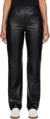 Rag & Bone Black Harlow Faux-leather Pants In Black