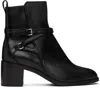 Rag & Bone Hazel Buckled Leather Ankle Boots In Blk
