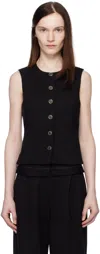 Rag & Bone Irina Button Up Vest Black In Black
