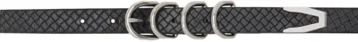 Rag & Bone Black Baby Spire Leather Belt In Blkbktw